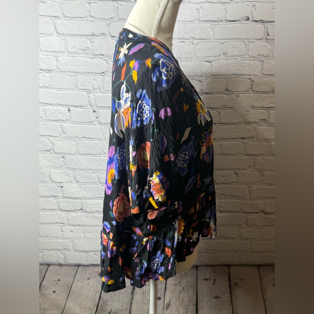 Anthropologie Josie Dolman sleeved floral top size xs - Picture 5 of 11